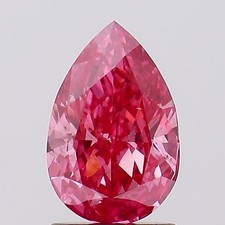 1.50 Ct Fancy Vivid Pink Color VS2 Lab Grown Pear Cut IGI Certified CVD Diamond