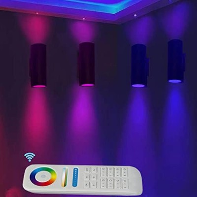 Exterior Double Up Down Outdoor Wall Lights, Mi.Light Remote Control RGB Colo...