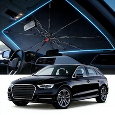 Upgraded Windshield Sun Shade Umbrella   Thickened Silver 56"L x 31"W Black