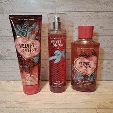 Bath  Body Works Velvet Sugar Set - Fragrance Mist, Body Cream  Body Wash...