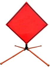 OrangeGear® 36" x 36" Mesh Traffic Sign & Steel Single Spring Sign Stand Kit