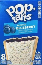 Kellogg's Pop Tarts FROSTED BLUEBERRY Toaster Pastries 8 Count 13.5 oz Box