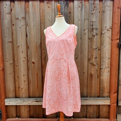 Tommy Hilfiger Paisley Print Orange White Fit & Flare Dress Size 12 | eBay