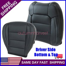 For 2015-2023 Ford Mustang Gt V6 V8 Driver Bottom Top Leather Seat Cover Black