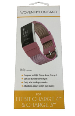 Fitbit Charge band Withit Pink Woven Nylon for 4 & Charge 3 Factory ...