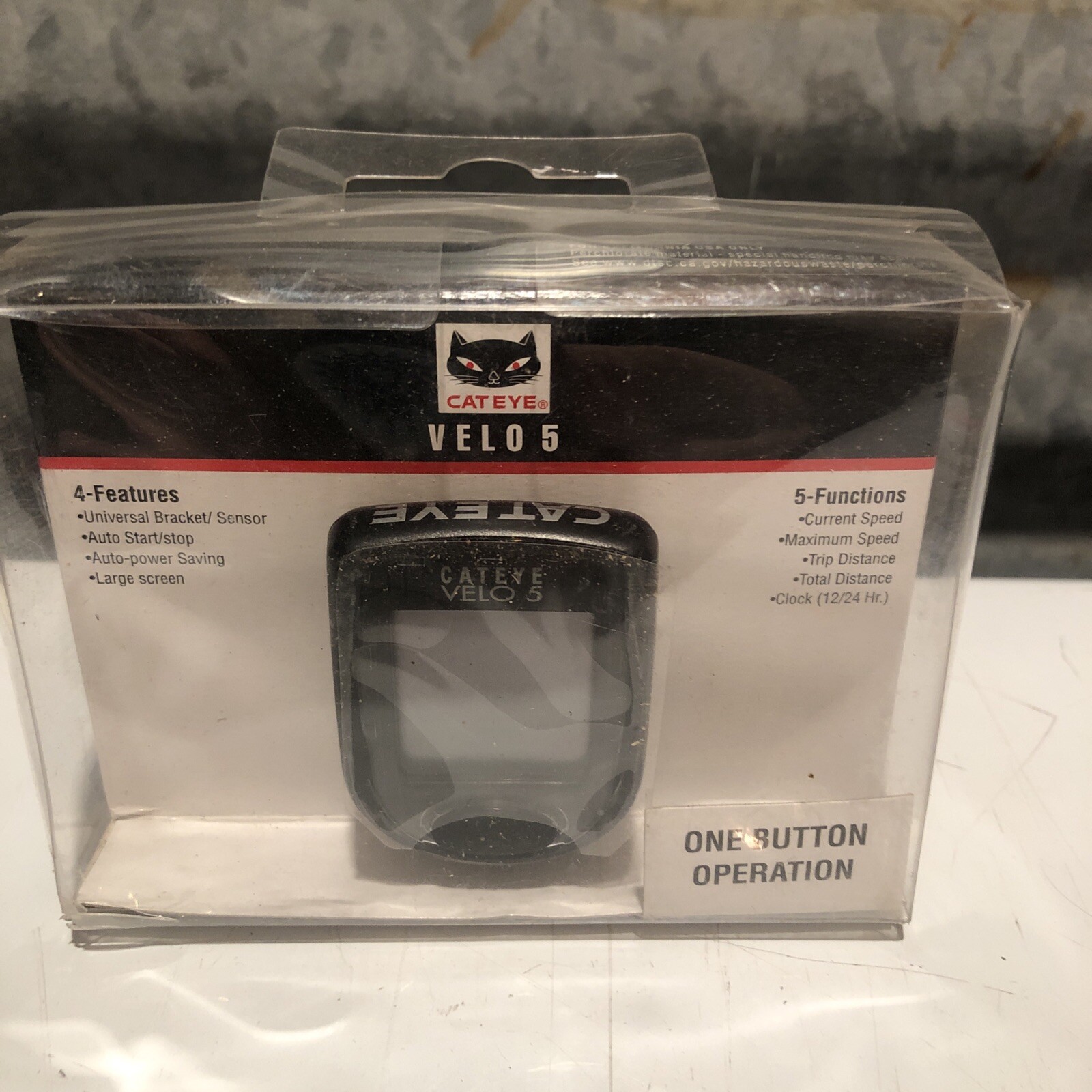 CATEYE Cycling Computer  Velo 5 NOS New In Box 5 Functions Three Features!