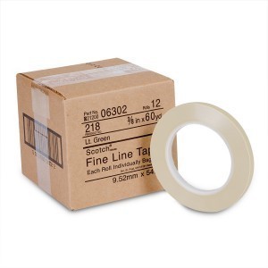 Scotch  6302 Fine Line Tape 218 Green, 3/8 inch width (9.5 mm), 06302