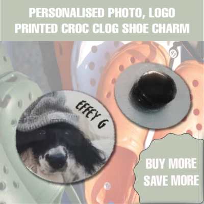 Personalised Custom Croc clog Shoe Charm . Add any Photo, logo or text