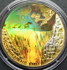 2003 Congo Large Silver Hologram  Proof 10 fr Victoria Falls