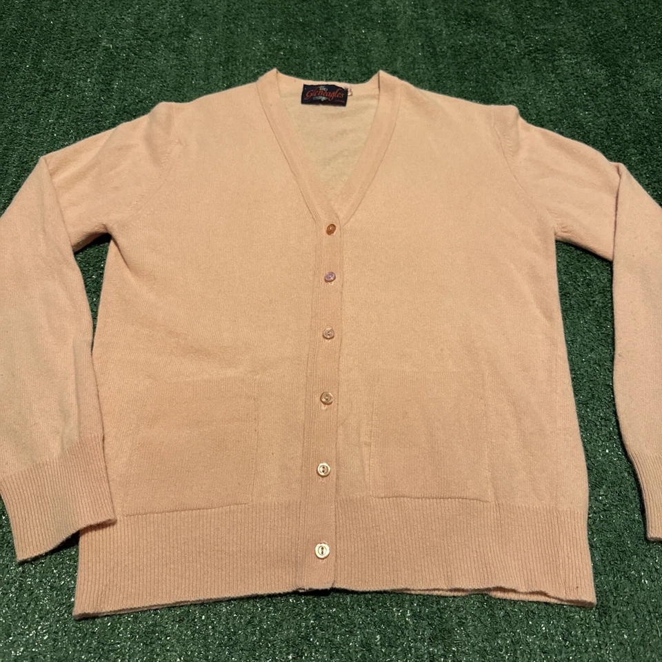 复古 20 世纪 60 年代 The Gleneagles 系列 100% 羊绒三文鱼/粉红色开衫 尺寸 36(s) — 第 3/4 张图片