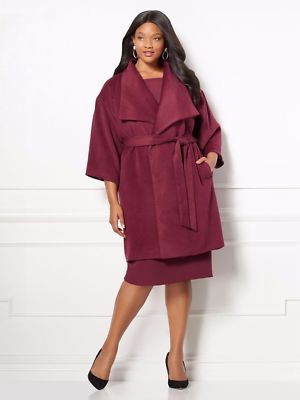 eva mendes burgundy dress Dark Rust Red Belted Sleeveless Midi Dress - Women's Dresses