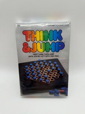 Vintage Board Game Think & Jump NEW 1984  PRESSMAN  SOLITAIRE Puzzle Travel