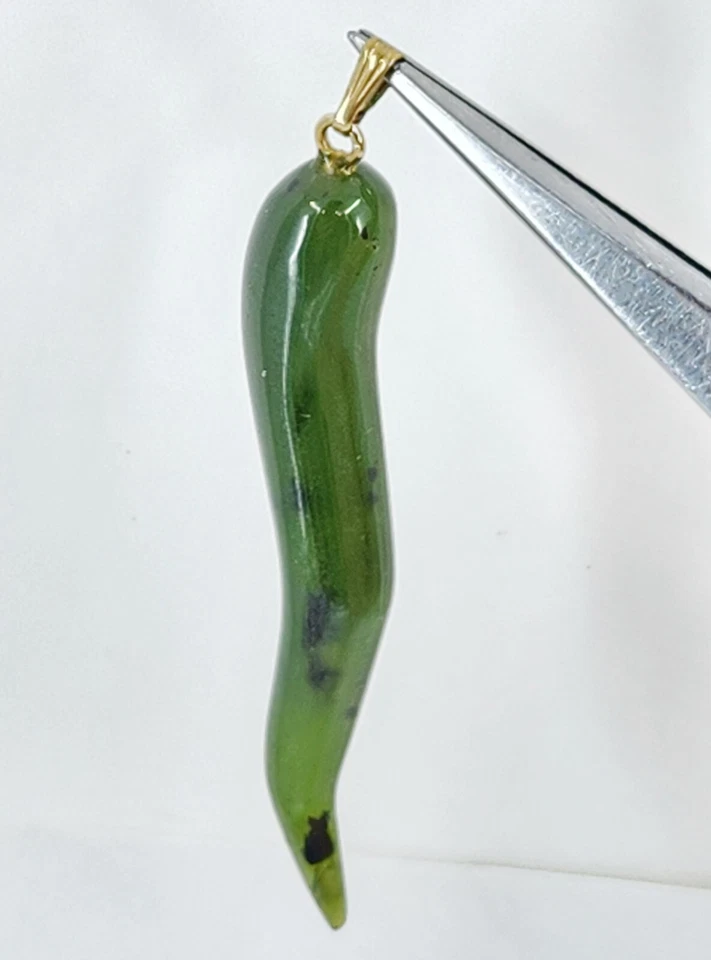 PINGENTE AMULETO CHIFRE ITALIANO VINTAGE 12K G.F JADE CORNICELLO/CORNO PORTAFORTUNA - Imagem 4 de 4