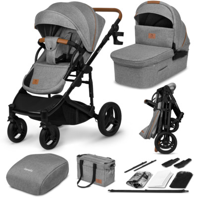 2-in-1 Kinderwagen bis 22kg mit Babywanne LIONELO MARI Große 360 Räder