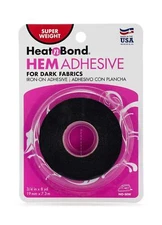 HeatnBond Hem Super Weight, .75 Inch x 288 inches, Iron-On Adhesive, Black