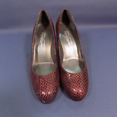 Stuart Weitzman for Russell & Bromley Schein Kroko Burgunder Leder Schuhe 5,5 UK