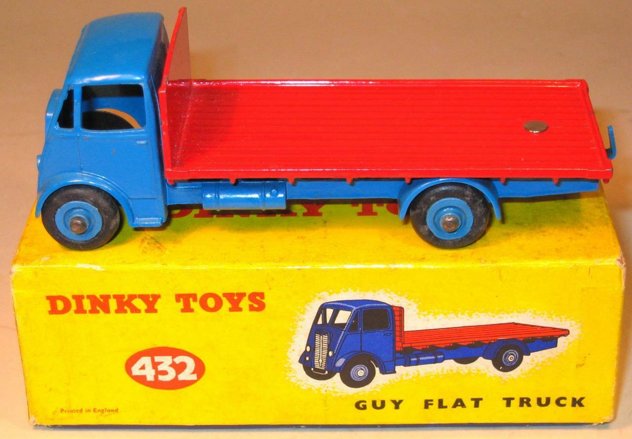 DINKY TOYS No432 GUY 2nd TYPE FLAT TRUCK PALE BLUE & RED 1956-57 EXCELLENT BOXED Popularna edycja limitowana