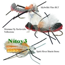 Idylwilde BLT Dry Fly - Spirit River Sharin Stone Fly - Montana Fly Pavlovich