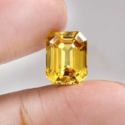 Premium Natürlicher Ceylon Gelber Saphir Lose Radiant Cut Edelstein 12x9 MM