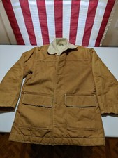 Vintage 70's Carhartt Snagproof Tag Chore Coat Jacket Sherpa Lined Size 40 Med