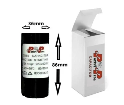 PARTS4PROS 124-149 uF MFD 220-250V 250 Vac High Quality Motor Start Capacitor Round HVAC