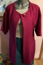 Elizabeth & James Raspberry Wool A Line Coat 3/4 Length Small Kimono Style Jack