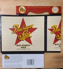Dubuque Star Big Muddy Red Empty 6 Pack 12 oz Bottle Carrier Brewery Iowa Beer