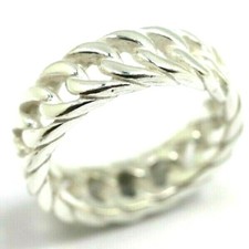 Genuine New Size M Sterling Silver Chain Link Ring Free Express Post