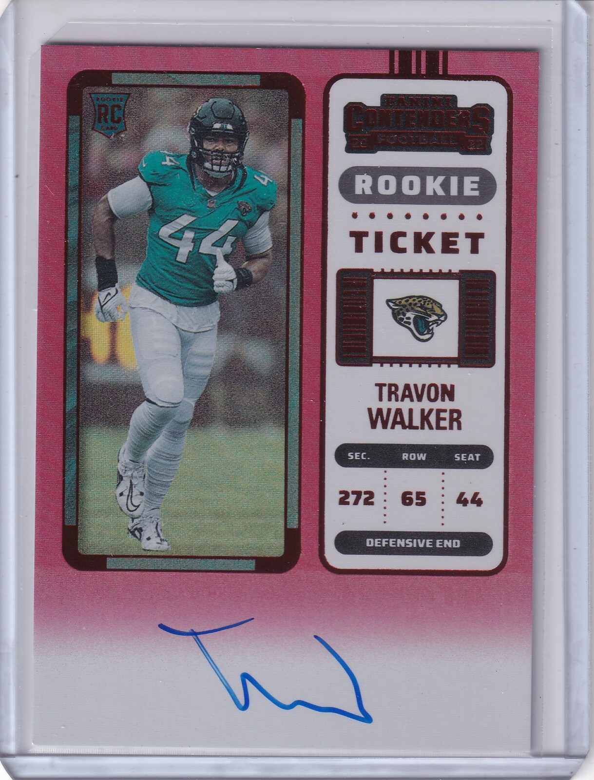 Travon Walker 2022 Panini Contenders Red Zone Rookie Ticket Rc On Card Auto