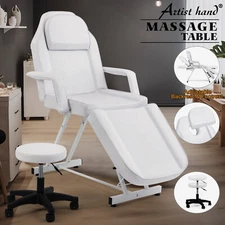Artist hand White Massage Table Adjust Facial Bed Tattoo BeautySalon Spa w/Stool