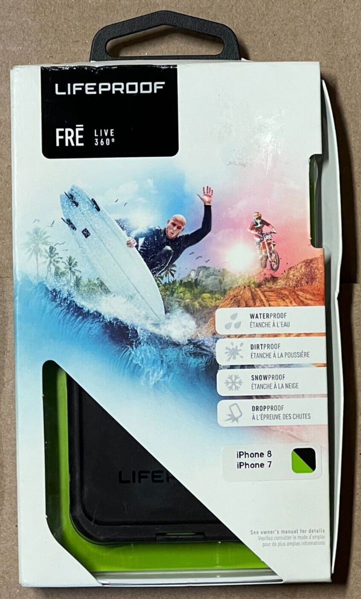LifeProof Fre Live 360 for iPhone 7/8/SE BLACK/GREEN NIGHT LITE