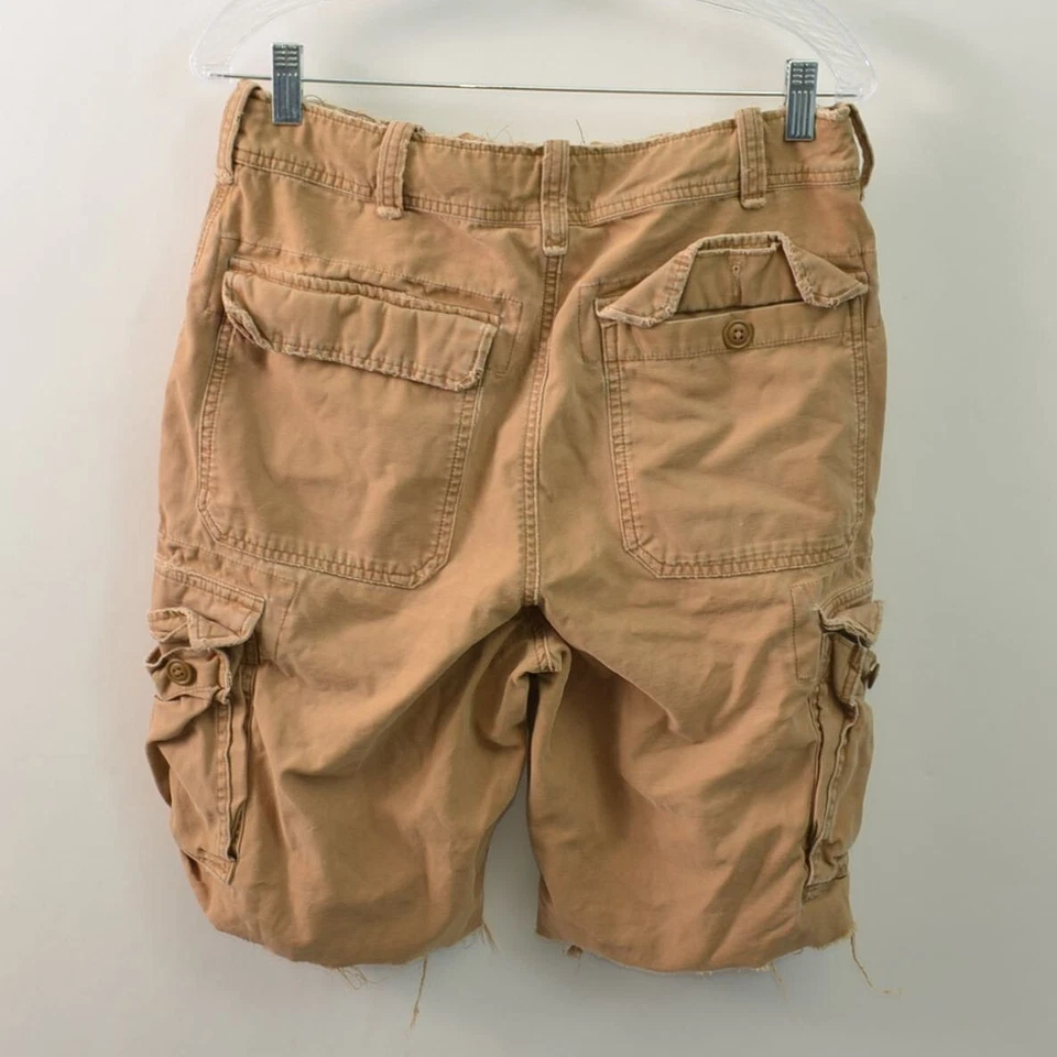 Pantalones Cortos Carga Abercrombie Fitch Para Hombre 31 Algodón Marrón Envejecido Cordón Foto 2 de 4