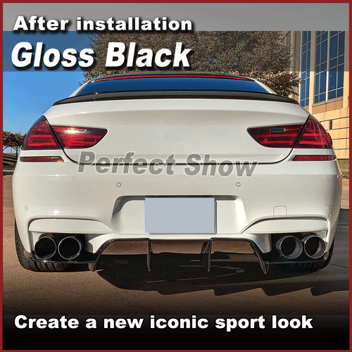 Glanz Schwarz Heckdiffusor Diffusor Stoßstangen Lippe Für BMW F06 F12 F13 M6 13+ - Picture 2 of 11