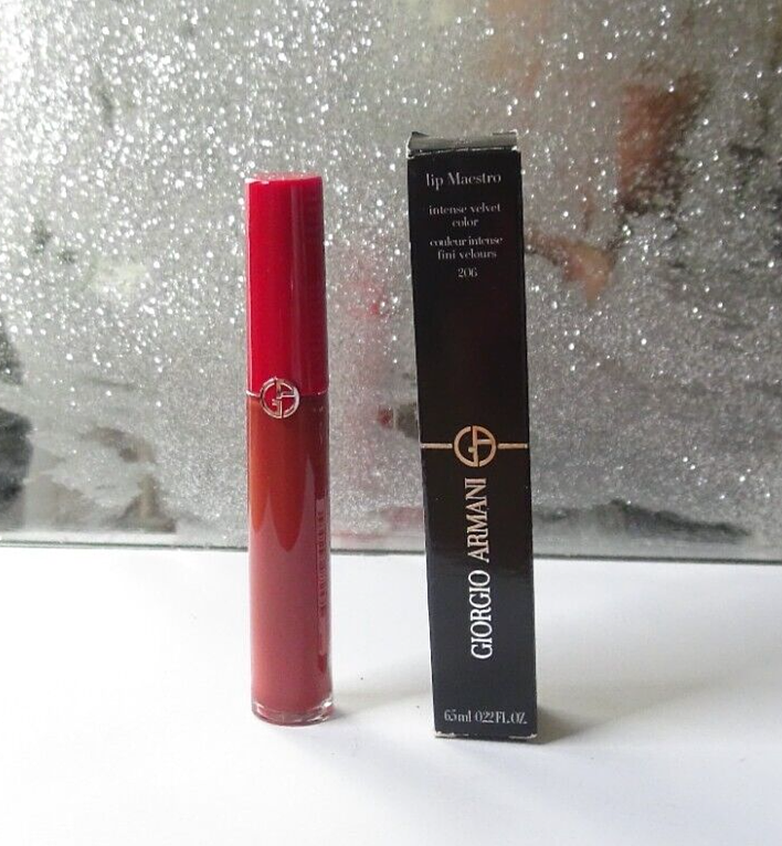 Giorgio Armani Lip Maestro Intense Velvet Color in 206 Cedar Full  Size New
