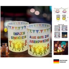 12 Windlichter PVC Tischdeko Jugendweihe - Elegant, langlebig, stimmungsvolle...