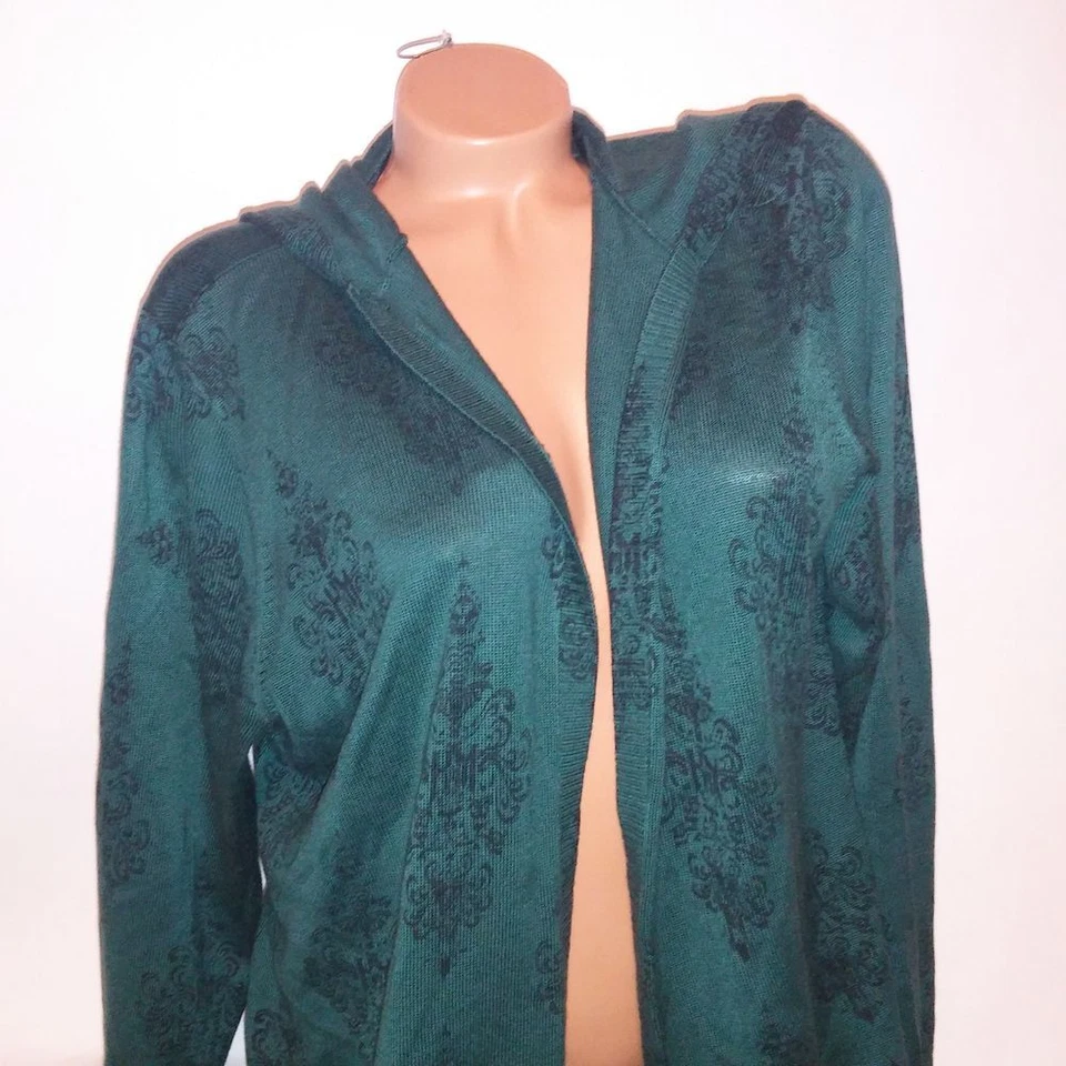 Torrid Disney The Haunted Mansion Cardigan Sweater Hooded 2X Green Black - Image 3 of 4
