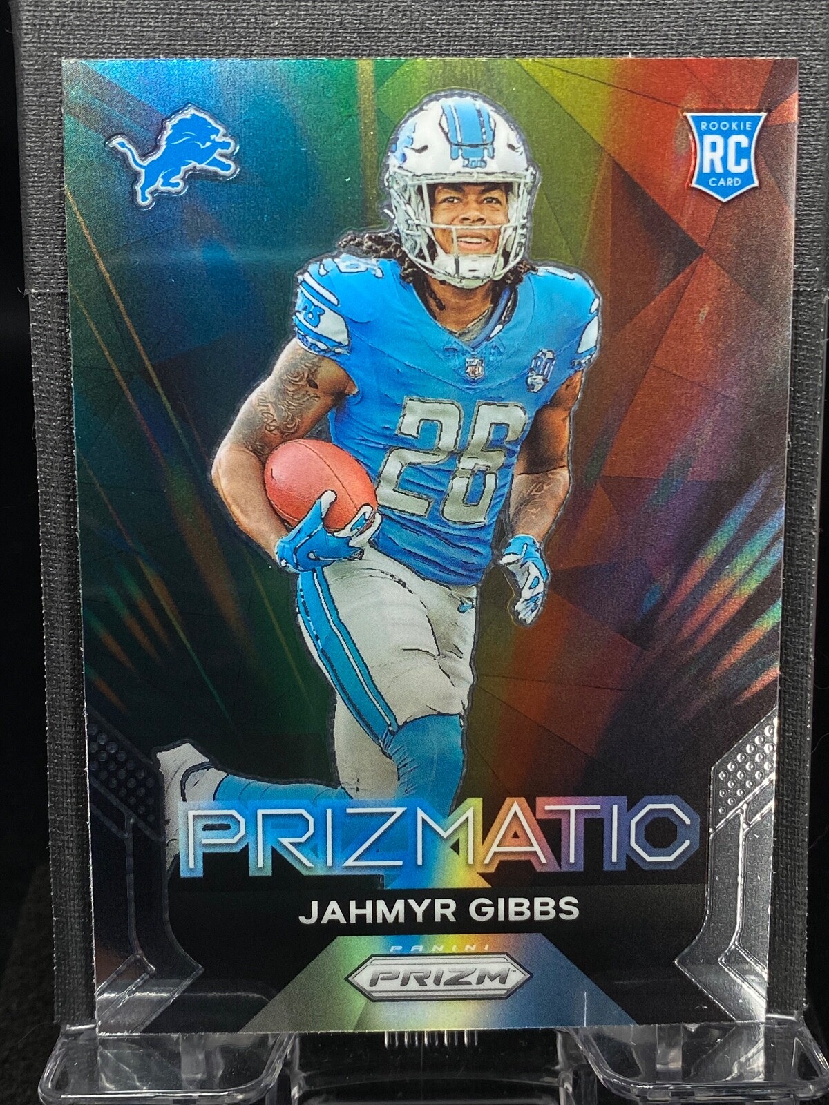 2023 Panini Prizm Jahmyr Gibbs Silver Prizm Prizmatic RC Rookie #20 Lions