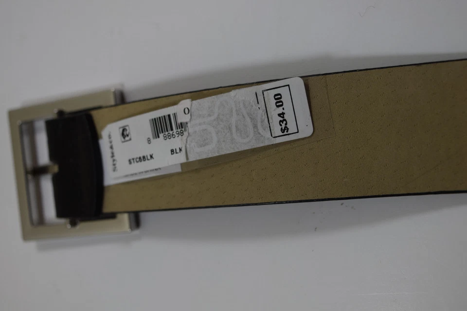 Style & Co Women's Non Leather Crocodile embossed Black Silver Belt Large - Image 3 of 4