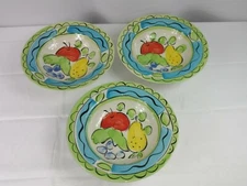 Vtg Sango Orchard Rimmed Soup Serving Bowl Lot 3 Bowls Hand Painted Fruit 6103