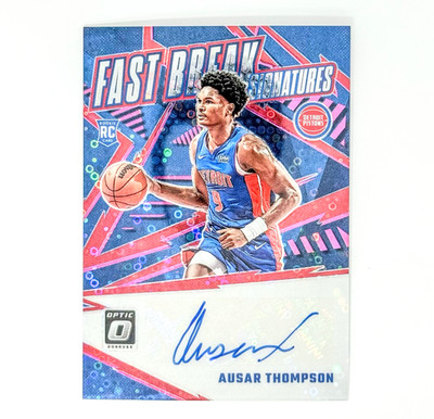 Ausar Thompson (RC) 2023-24 Panini Optic Pink/25 Fast Break Signatures Pistons 
