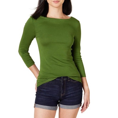 Amazon Essentials Damen T-Shirt 3/4-Ärmel Grün