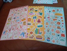 3X STICKERS FOR SCRAPBOOKING/JOURNALS 24x14 CM ST407 MIX
