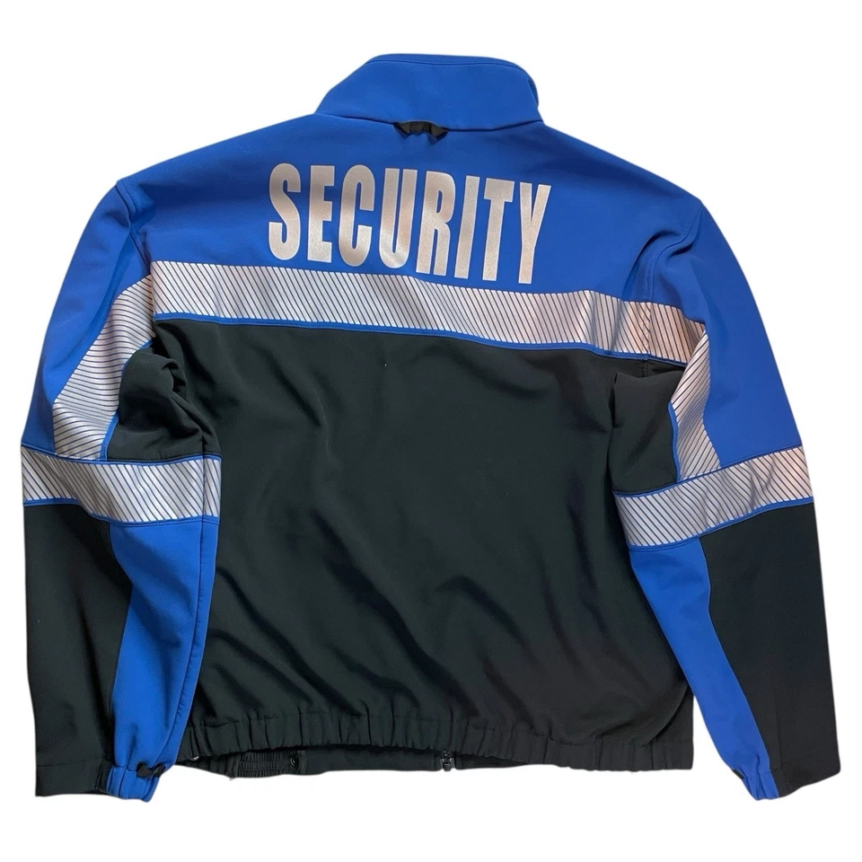 4670 Blauer ColorBlock SoftShell синий отражающий безопасности флисовая куртка - большой - Изображение 3 из 4