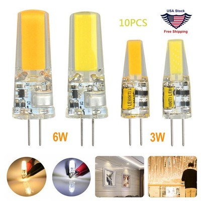 10Pack G4 LED 12V AC/DC COB Light 3W 6W High Quality LED G4 COB Lamp Bulb