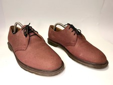 Dr. Martens 1461 Made In England Burgundy Nubuck Leather Derby Shoes Size UK 7