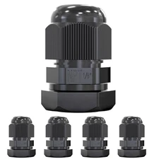 MGI SpeedWare 1/4" NPT Strain Relief Nylon Cord Grip Cable NPT, Black 