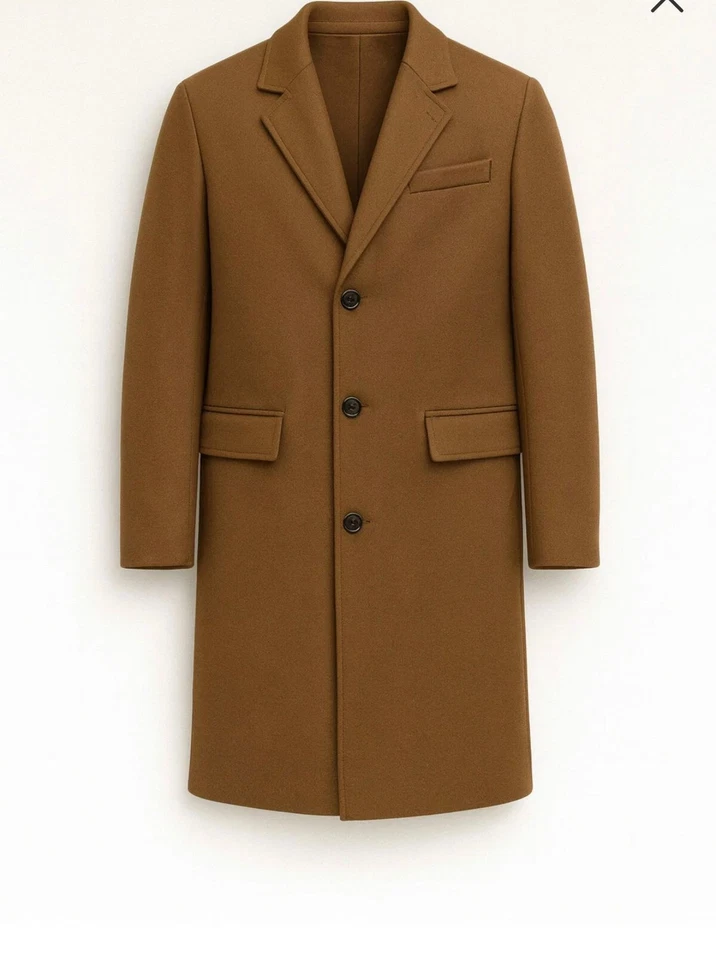 Camel color wool coat in premium Quality 100% Styles - Image 2 of 4