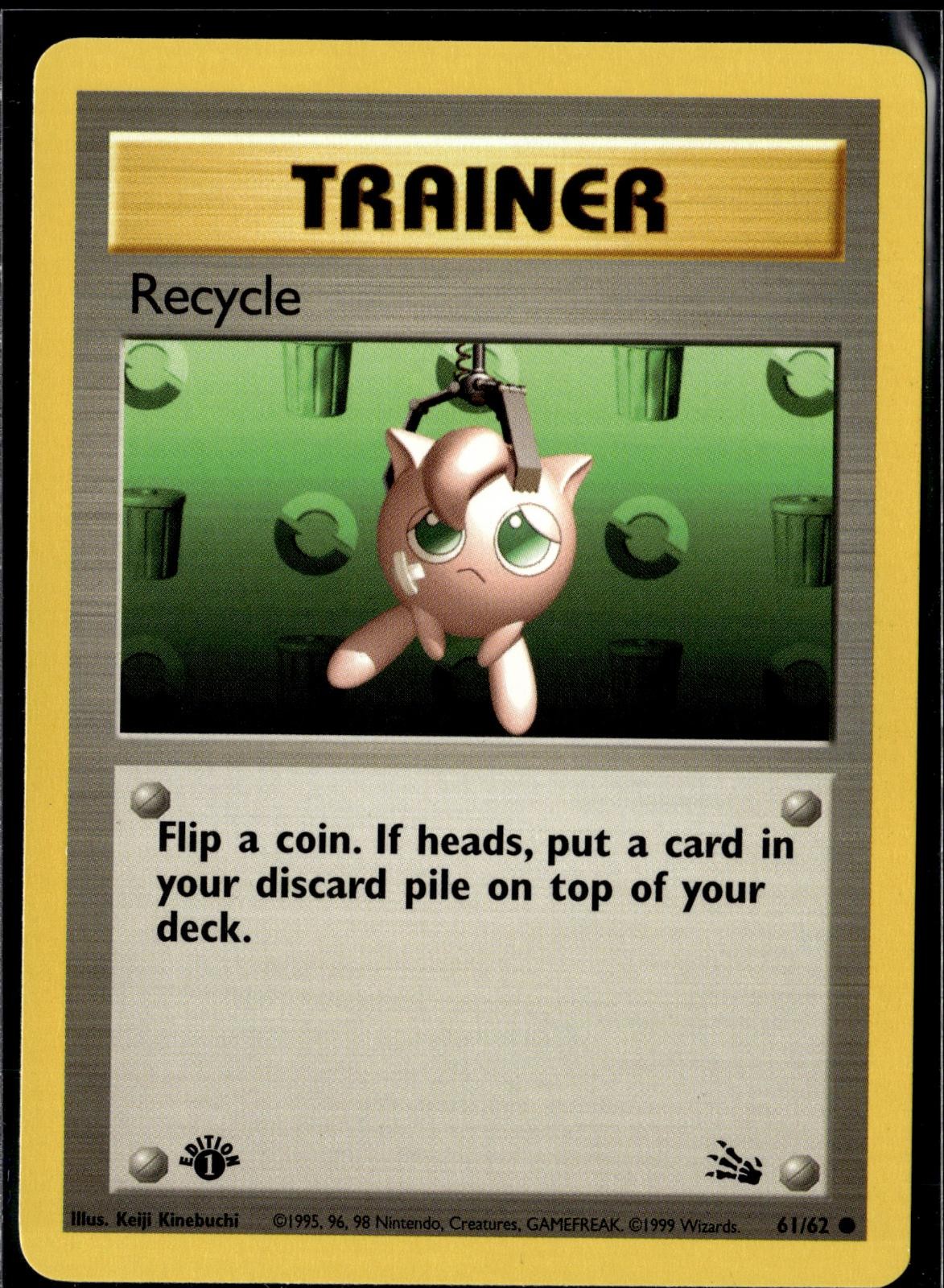 Recycle 61/62 Common Fossil Pokemon 1st Edition Near Mint