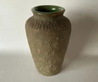 Antique Red Wing Union Stoneware Brushware Vase Blossoms 9 1/2" Minn.