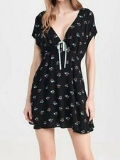 Free People Everyone's Favorite Mini Dress In A Black Floral Print. Size: XS